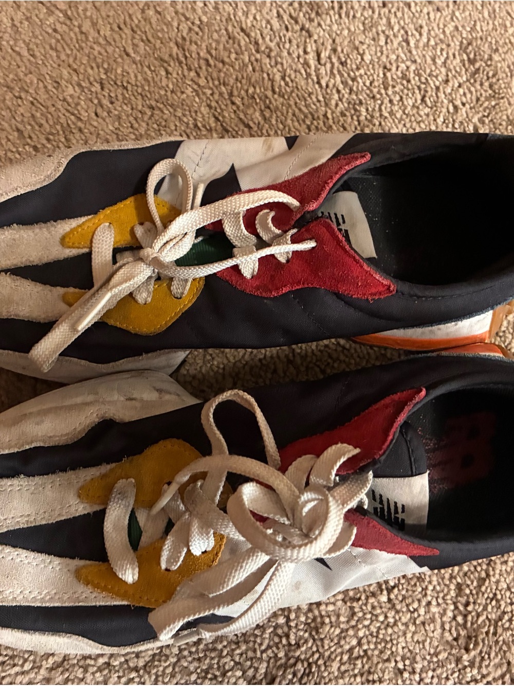 New Balance Black White Sneakers with Tan Label - Picture 2 of 4